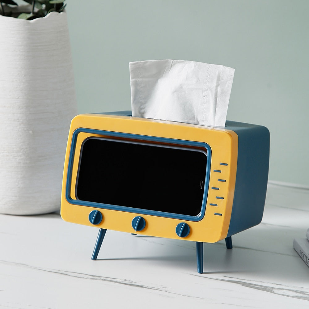 TV-Tissue-Box mit Handyhalter