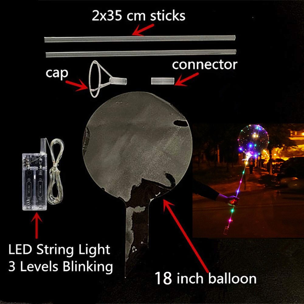 FEJRE Transparenter wiederverwendbarer LED-Ballon