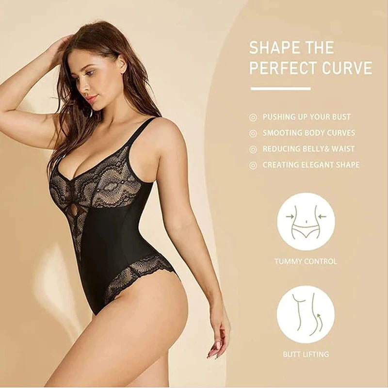 Pinty™  Sculpting Lace Shapewear Bodysuit