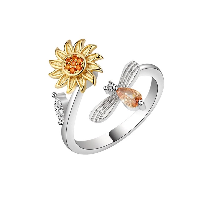 To My Daughter Sunflower Fidget Ring