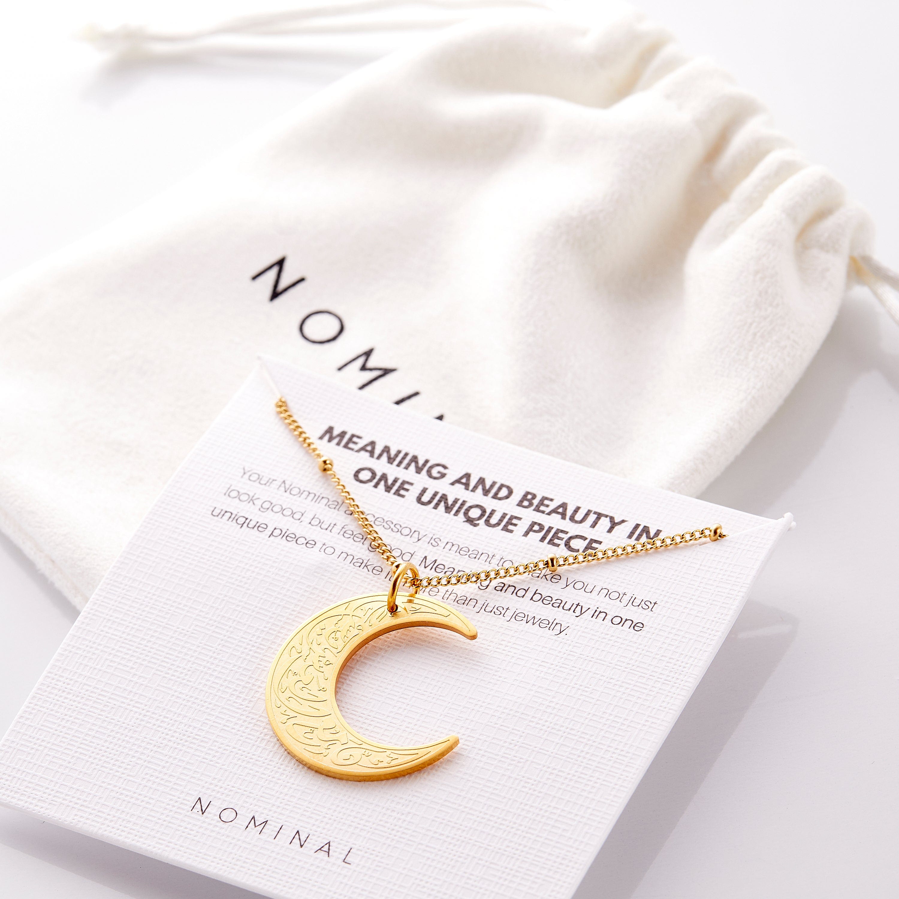 "Verily with Every Hardship Comes Ease" | Crescent Necklace