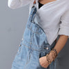 Renna™ - Ripped denim overall dress