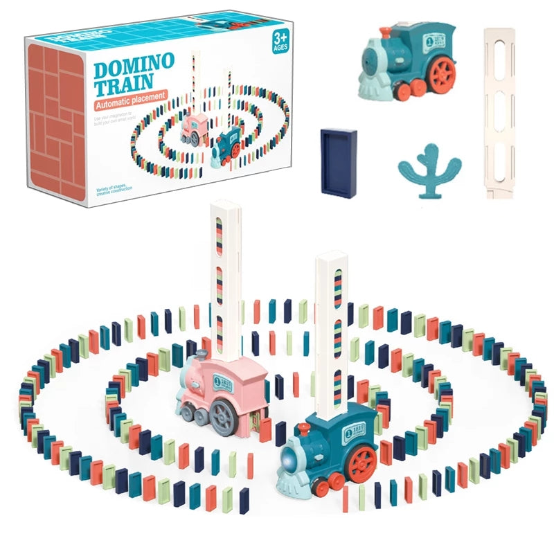 Elektrisches Domino-Zugwagen-Set für Kinder, Spielzeug