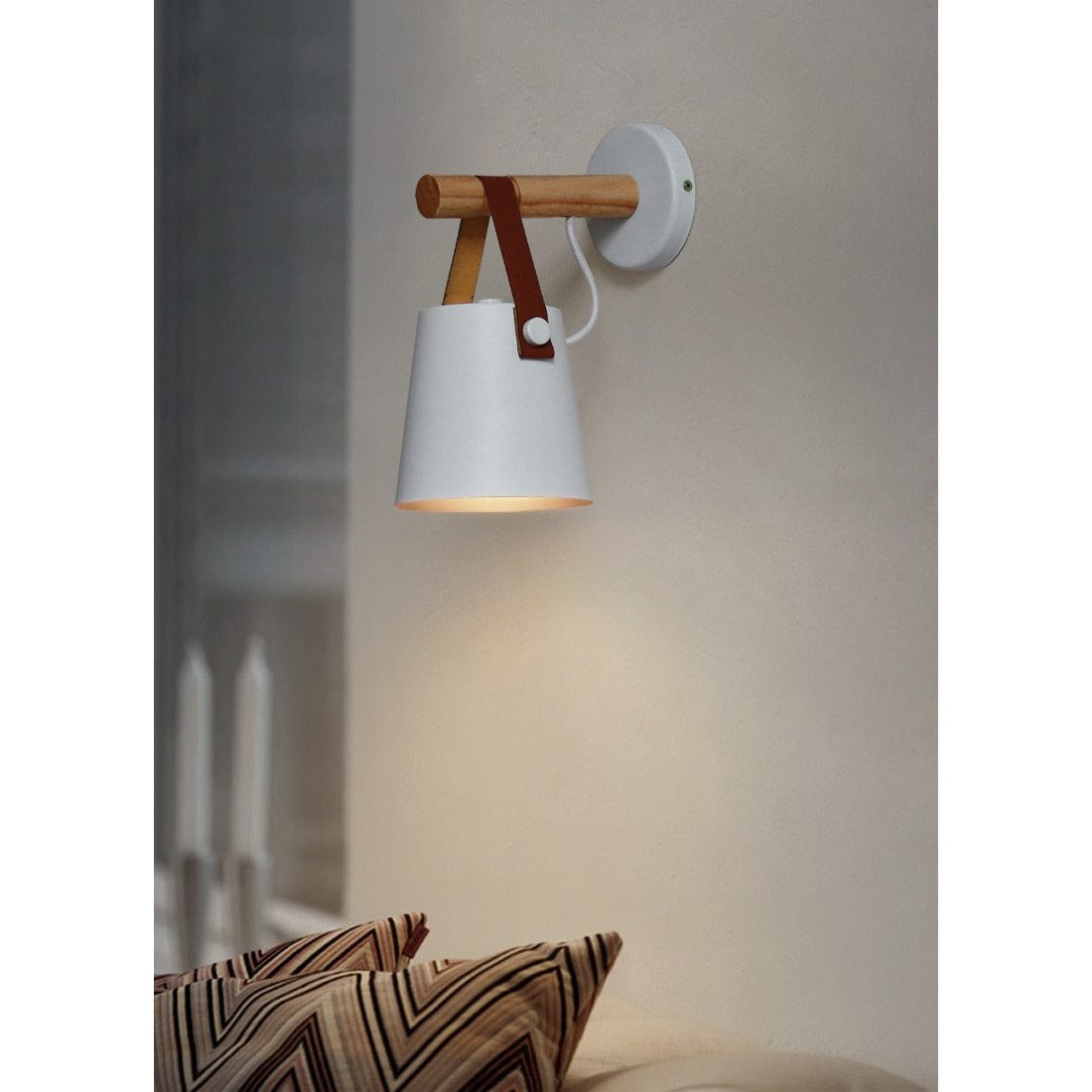 Nordic Wooden Hanging Wall Lamp